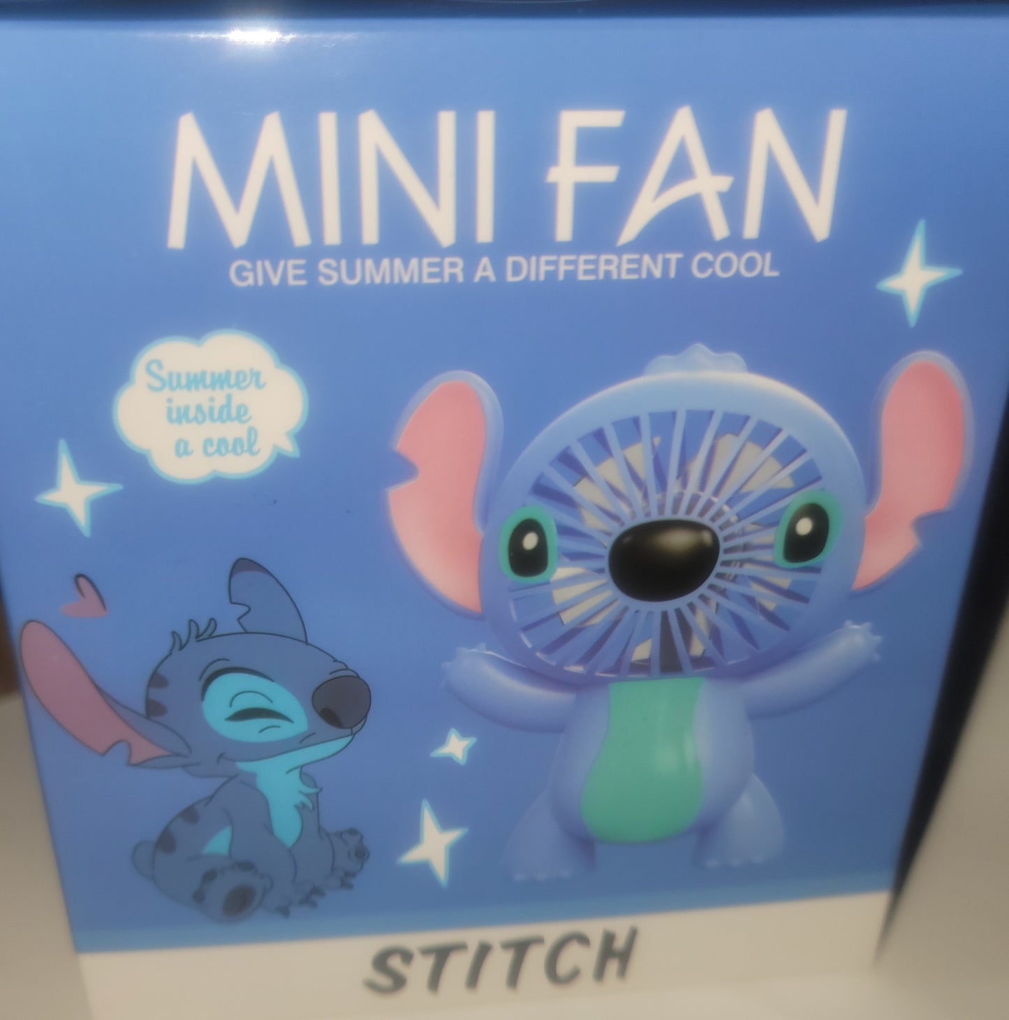 ✨ Kawaii Stitch Mini Fan. 3 Speed , Rechargeable ✨x 12 wholesale 2 colors