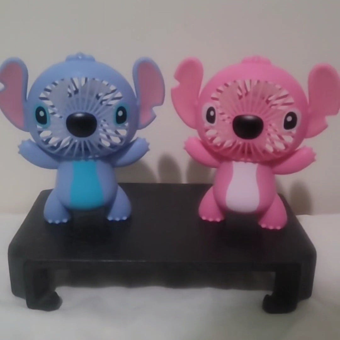 ✨ Kawaii Stitch Mini Fan. 3 Speed , Rechargeable ✨x 12 wholesale 2 colors