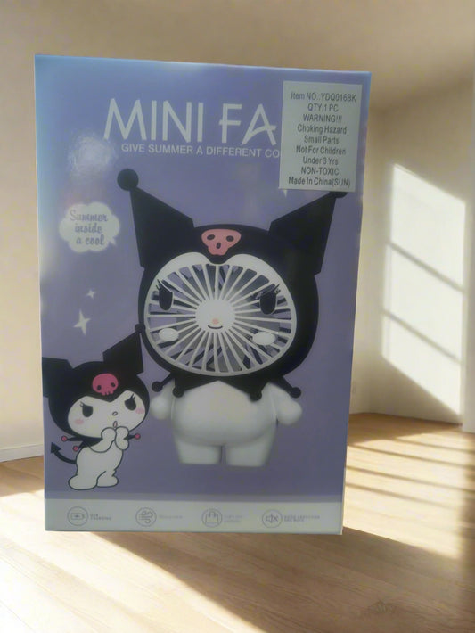 ✨ Kawaii Kuromi Mini Fan. 3 Speed , Rechargeable ✨x 12 wholesale