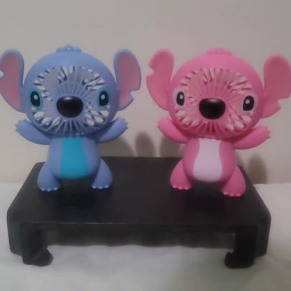 ✨ Kawaii Stitch Mini Fan. 3 Speed , Rechargeable ✨x 12 wholesale 2 colors