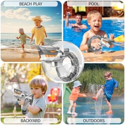 Shark Electric Water Gun 32Ft Range Automatic Water Gun Kids Toy w/ Big Capacity